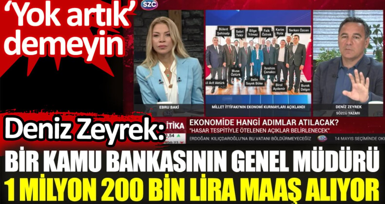 Deniz Zeyrek: Bir kamu bankasının genel müdür 1 milyon 200 bin maaş alıyor. Yok artık demeyin