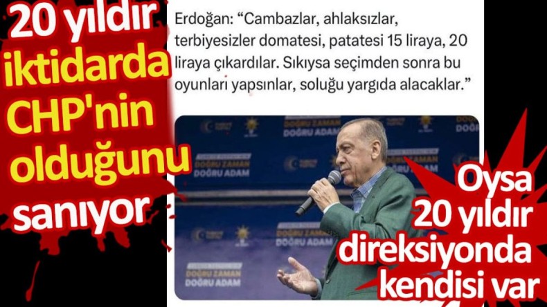 Erdoğan mitingde kullandığı ifadelerle adeta 20 yıldır iktidarda olduğunu unuttu