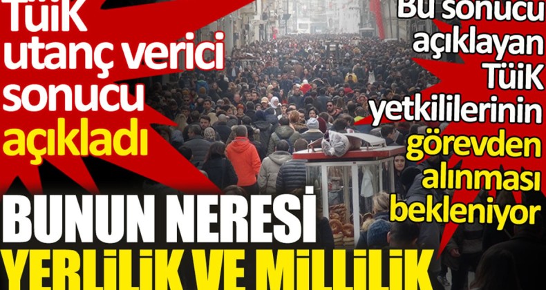 TÜİK utanç verici sonucu açıkladı. Bunun neresi yerlilik ve millilik