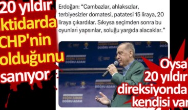Erdoğan mitingde kullandığı ifadelerle adeta 20 yıldır iktidarda olduğunu unuttu
