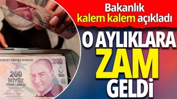 O AYLIKLARA BÜYÜK ZAM GELDİ