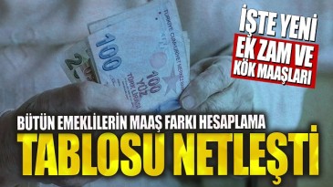 EMEKLİ’NİN YENİ MAAŞ TABLOSU NETLEŞTİ