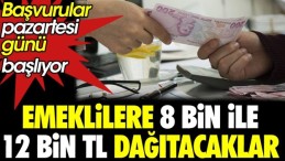 EMEKLİ’LERE 8 İLE 12 BİN TL DAGITACAK