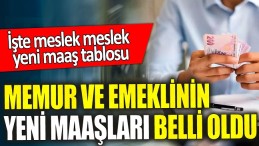 MESLEK MESLEK YENİ MAAŞ TABLOSU