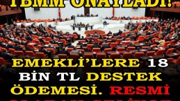 EMEKLİLERE 18 BİN TL DESTEK ÖDEMESİ