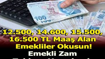 EMEKLİ ZAM TABLOSU YAYINLANDI!