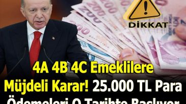 25 BİN TL PARA ÖDEMELERİ BAŞLADI